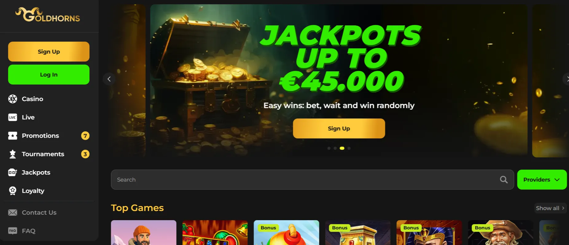Echte beeldopname van de officiële Goldhorns accountinterface